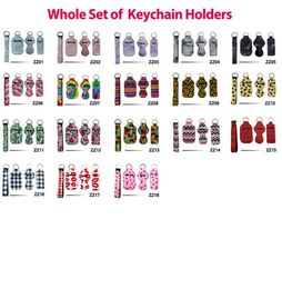 18 Designs 4pcsset Neoprene Chapstick Wristlet Hand Sanitizer Holder Earbuds Case Keychains Marble Series Lipgloss Bag Key Ring A1241706