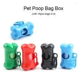 Dog Apparel Portable Pet Waste Poop Bag Box Out Door Dispenser Picking For Cleaning With 15 Bags In It