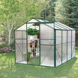 8x6 FT Greenhouses for Outdoors Outside Heavy Duty Walk in Green House for Garden Plants UV Protection Adjustable Roof Vent 240108