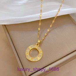 Car tires's Pendant Necklac Best sell Birthday Christmas Gift New rotatable zircon micro inlaid copper pendant titanium steel necklace women With Original Box