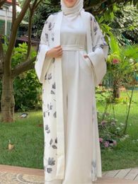 Ethnic Clothing Printed Abaya Kimono Matching Jumpsuit Muslim Hijab Dress Turkey Abayas For Women Dubai Luxury Kaftan Ramadan Eid Islam