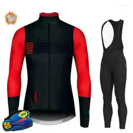 Racing Sets Riding Clothing Winter Thermal Fleece Men's Long Sleeves Outdoor Sportswear Climbing Pro Cycling Jersey Set Bicycle Suit