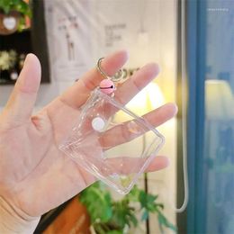 Keychains Fashion Transparent Pouch Coin Purse Keychain Storage For Women Bag Pendant Jewelry Trinket Car Key Ring Chain