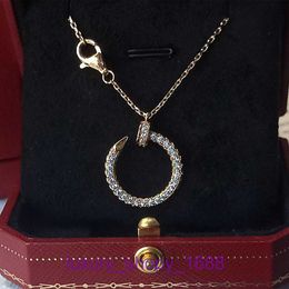 Car tires's necklace Titanium Steel Classic for women Diamond studded nail Necklace Gold 18k rose gold lock bone couple simple fashion With Original Box