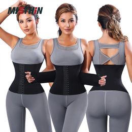 MISTHIN Women Ice Silk Shapewear Tummy Control Body Shaper Double Belt Waist Cincher Bandage Large Size Slimming Sweat Girdle 240109