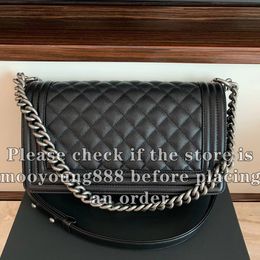 12A Upgrade Mirror Quality Designer Classic Boy Flap Bag Small Medium Womens Real Leather Handbags Lambskin Caviar Quilted Purse Bag Black Shoulder Chain Box Bags