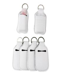 Favor Sublimation Blanks Refillable Neoprene Hand Sanitizer Holder Cover Chapstick Holders With Keychain For 30ML Flip Cap Contain4871861