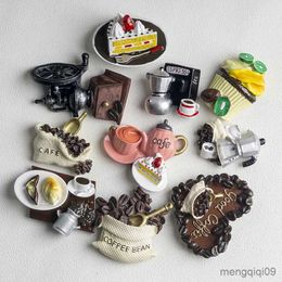 5PCS Fridge Magnets Nordic ins home decoration 3D food macarone coffee refrigerator paste Coffee cake kettle fridge magnet collection gifts