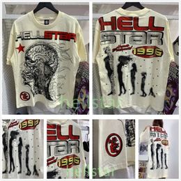 Hellstar t Shirt Designer t Shirts Graphic Tee Clothing Clothes Hipster Washed Fabric Street Graffiti Lettering Foil Print Vintage Loose Fitting Plus Size 8uqy5