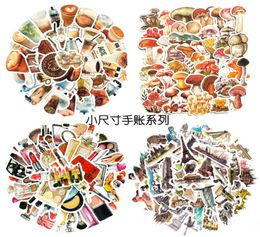 5Set200Pcs Coffee Mushroom Baking Packaging Stickers Luggage Notebook Cosmetics Lipstick Stickers8403499