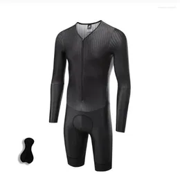 Racing Sets Men's Cycling Jersey Set Skinsuit One Piece Bike Shirts Triathlon Suit Bicycle Shorts With Gel Padded