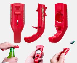 Portable Creative Flying Cap Launcher Bottle Beer Opener Bar Tool Drink Opening Gun Shaped Bottle Lids Shooter2015295