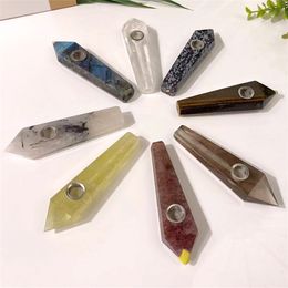 Natural Quartz Clear Crystal Smoking Pipe Tobacco Pipe Point Wand Cigarette Beautiful