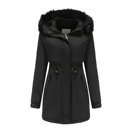 Women's Trench Coats M-5XL Hooded Down Cotton Coat Ladies 2024 Slim Casual Warm Outwear Female Long Parka Winter Jacket Women