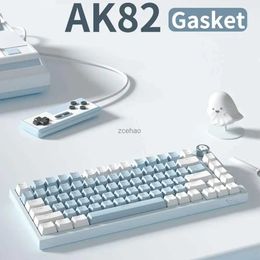 Keyboards Native For AK82 Mechanical Keyboard Three Modes Of Wireless And Wired E-sports Game Office Computer Accessories Girls And BoyL240105