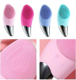 USB Rechargeable Electric silicone facial cleansing brush facial cleaner Brush Face massage deep cleansing pore remover Beauty Equ7817783