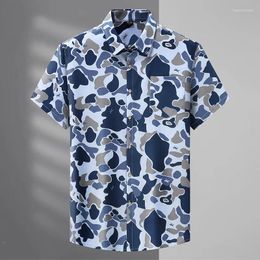 Men's Casual Shirts Arrival Suepr Large Short Sleeved Summer Fashion Loose Fitting Thin Floral Shirt Plus Size L-5XL 6XL 7XL