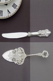 925039039 Silver Wedding Cake Serve Set Small Cake Shovel Knife Baroque Party Cake Decorating Shovel Server Restaurant Silv8699960