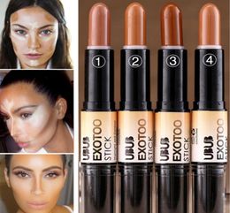 Whole Makeup High Quality Double Ended Color Corrector Concealer Dark Skin Bronzer Highlighter Glow Stick Contouring Makeup9151334