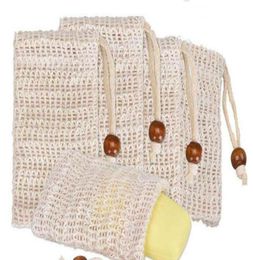 Natural Exfoliating Mesh Soap Saver Sisal Soap Saver Bag Pouch Holder For Shower Bath Foaming And Drying DHL7134972