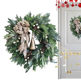 Decorative Flowers Christmas Wreath For Door Artificial Wall Garland Bell Porch Garden Easter All Season Outdoor