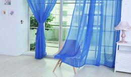 Curtain Pure Color Tulle Door Window Curtain Drape Panel Sheer Scarf Valances Modern Bedroom Living Room Curtains Cortinas2323879