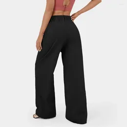 Women's Pants Women Sporty Trousers Comfortable High Waist Wide Leg Loose Straight Casual With Deep Crotch For Full