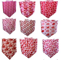 Dog Apparel 60pcs/Lot Love Heart Valentine Day Pet Puppy Cat Bandanas Collar Scarf Tie Handkercheif Accessories Grooming Products CH66