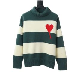 brand Amis Fashion Sweater French Designer Cardigan Pull Shirts Winter Men Women High Street Knit Jumper Hoodie Knitted Sweat Sweatshirts
