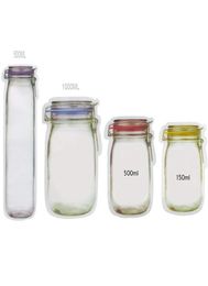 Portable Mason Jar Zipper Bags Reusable Snack Saver Bag Leak proof Food Sandwich Storage Bags Good For Travel7197223