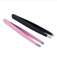 Professional Eyebrow Eye Brow Tweezers Hair Removal Beauty Lady Slanted Stainless Steel Tweezer Makeup Tool Slant Tip5671987