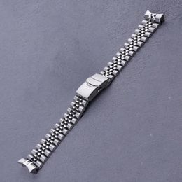 Watch Bands Rolamy 22mm Solid Curved End Stainless Steel Silver Jubilee Band Strap Luxury Bracelets For 5 SRPD53 63 73