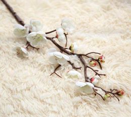 20pcs Lot Plum Cherry Blossoms Silk Artificial Flowers Plastic Stem Sakura Tree Branch Home Table Decor Wedding Decoration Wreath1513478