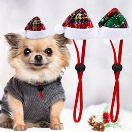 Dog Apparel 10ps Christmas Decorate Hats For Dogs Pets Holiday Party Grooming Small Cats Cap Accessories Pet Supplie