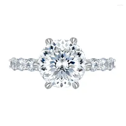 Cluster Rings SpringLady Rain 18K Gold Plated 925 Sterling Silver Flower Cut 5CT High Carbon Diamond Wedding Engagement Fine Jewellery Ring