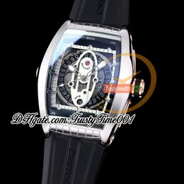 Cvstos Sealiner Challenge Sea Liner Automatic Mens Watch Steel Case White Skeleton Date Dial Black Rubber Strap Limited Edition Hombre Wristwatches trustytime001