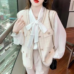 Women's Vests Fashion Clothes Spring Autumn Winter Women Vintage Casual French Korean Elegant Office Sleeveless Loose Vest Outerwear Coat