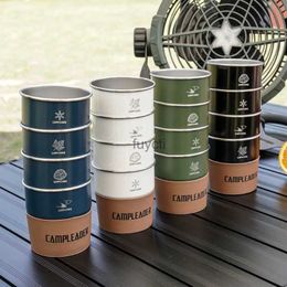 Mugs New 4 PCS Senior stainless steel cups water cups camping poop beer cups coffee cups cold drinks 4 sets of cups 300ml outdoor YQ240109