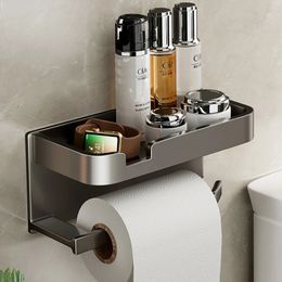 Toilet Tissue Box Without Punching Roll Paper Holder Storage WallMounted Rack 240109