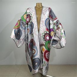 Women's Swimwear Kimonos Women Retro Bohemian Printing Long Sleeve Cardigan Female Blouse Loose Casual Beach Cover Up Party Kuwait Kaftan