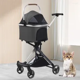 Dog Carrier 3in1 Foldable Pet Stroller With Detachable Storage Basket Lightweight Cat Trolley For Travel