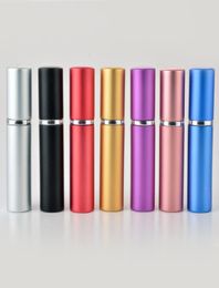 Perfume Bottle 5ml Aluminium Anodized Compact Perfume Aftershave Atomiser Atomizer Fragrance Glass ScentBottle Mixed Color EEA8401969588