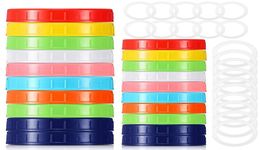 red pink green Coloured Plastic Mason Jar Lids for Ball Regular Mouth Wide Mouth BPA Food Grade Plastic Storage Caps for Mason6247622