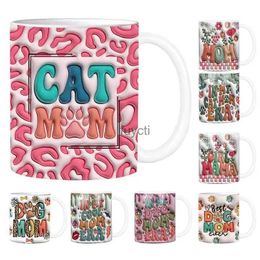 Mugs 350ml Ceramic Coffee Mug Christmas Gifts Milk Cups Dog Lover Gifts Mug dog mom cup Celebrate Mother's Day Milk Tea Ceramics Mugs YQ240109