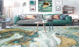 Nordic modern blue green abstract sea water golden kitchen living room bedroom bedside carpet7905742