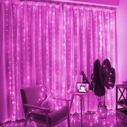 3*3M/300LEDS,Curtain Lights LED String Lights With 8 Modes, USB Remote Control, For Holiday, Wedding, Fairy Lights, For Bedroom Home, Christmas Wedding,Home, Festival