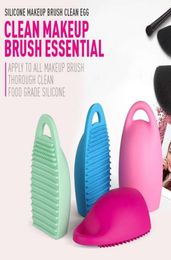 TOP 4 Colours Brushegg Cleaning Makeup Washing Brush Silica Glove Scrubber Board Cosmetic Clean Tools for Travel Life2264398