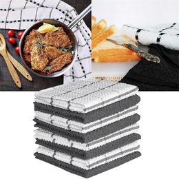 Table Napkin Cotton Kitchen Dishcloth Gray 8 Piece Checkered Thickened Absorbent Cloth Sunflower Towel