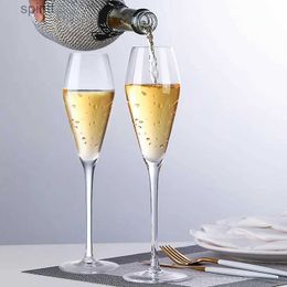 Wine Glasses 2pcs Goblet Champagne Glass Unleaded Crystal Cup Sweet Sparkling Bar Wedding Family Drink YQ240105