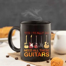 Mugs i need all these guitars Mug 11oz music lover friends Black Ceramic Coffee Mug boy birthday gift mug YQ240109